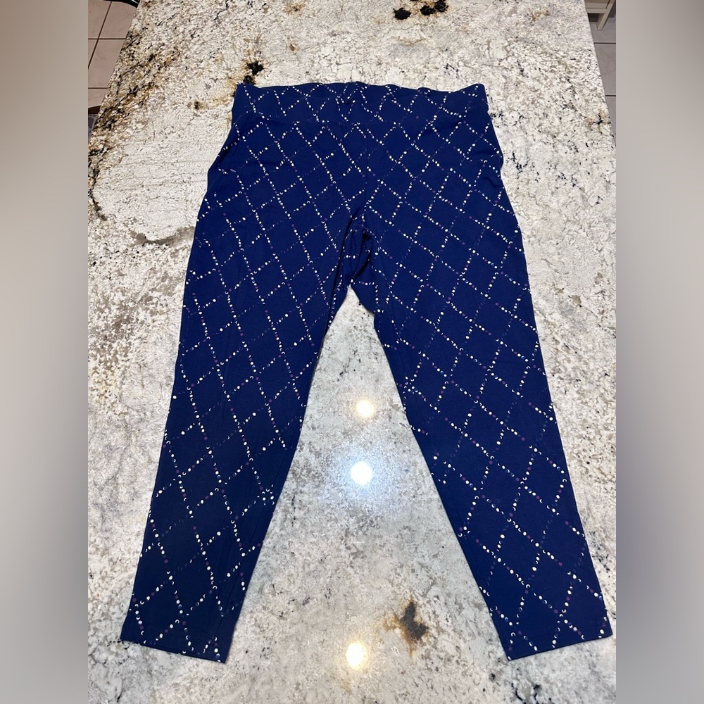 Torrid Navy Leggings with Colorful Pattern Size 3